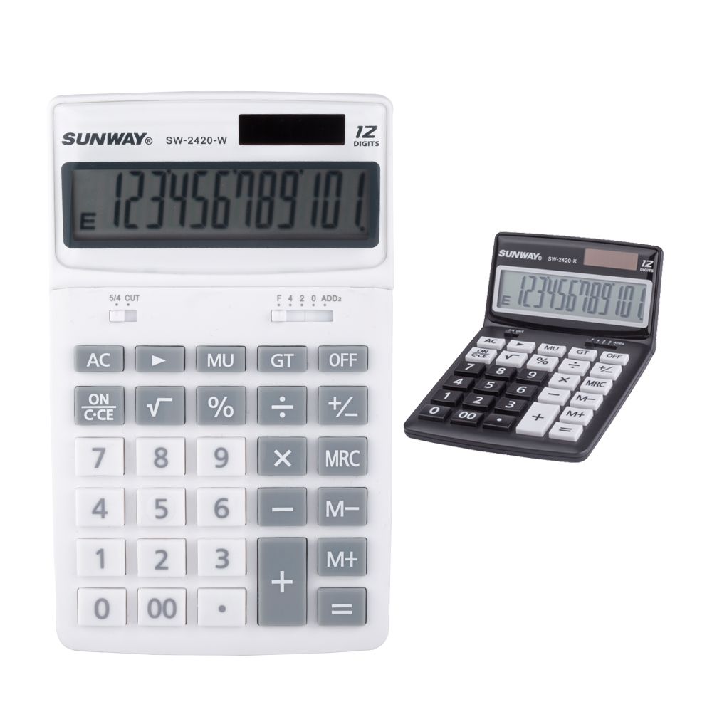 12 Digit Solar Powered Desk Calculator